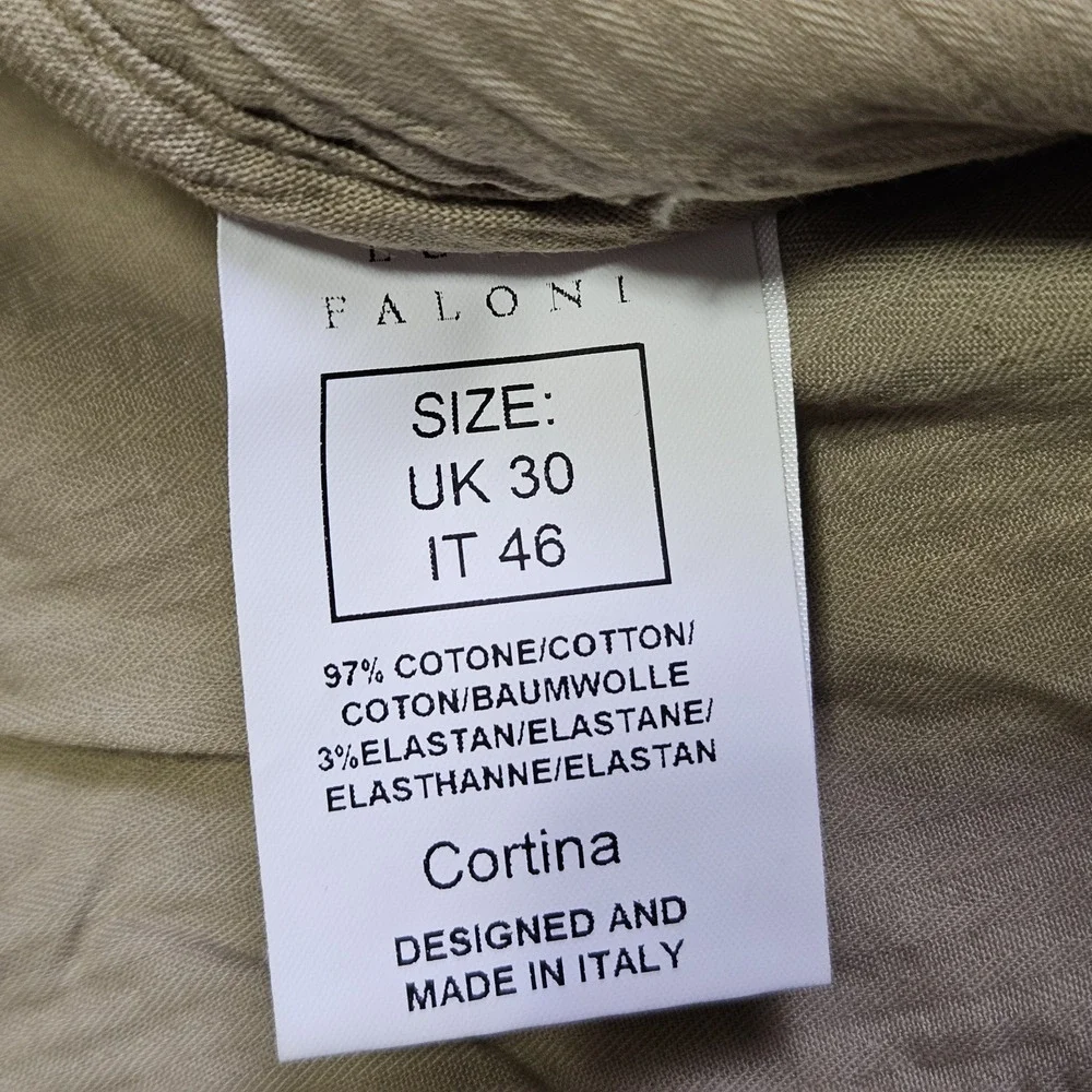 Luca Faloni Cortina Chino Men 30 IT46 Pant Made in Italy Trouser 30x29 Camel Tan